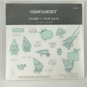 Mini Garden Gnomes Stamp & Thin Cuts Set By Close To My Heart cc9215